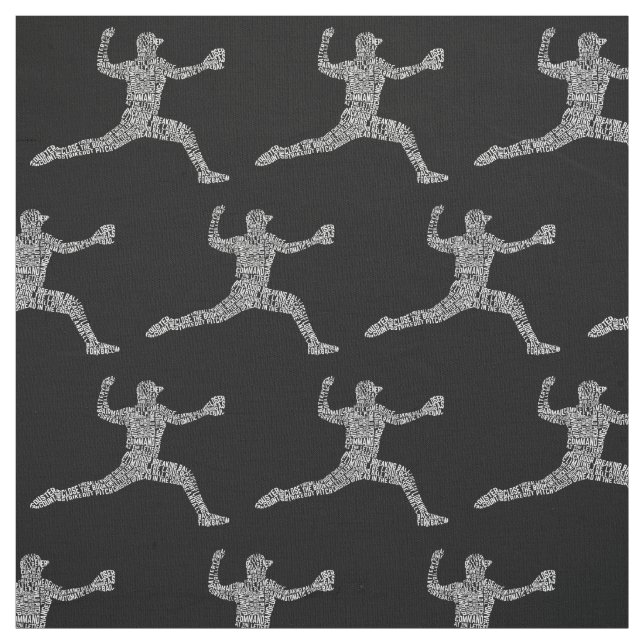 Tecido Tipografia de Arte do Baseball Pitcher (Modelo)