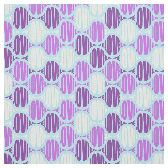 Tecido Tipografia do Amor Funky Roxo (Modelo)