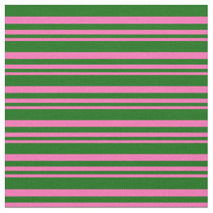Tecido Tiras cor-de-rosa-quente e verde-escuro
