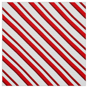 Tecido Tiras de canas doces, vermelho e branco de menta-p