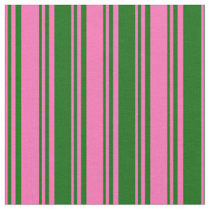 Tecido Tiras Verdes Rosa Quente e Escuras