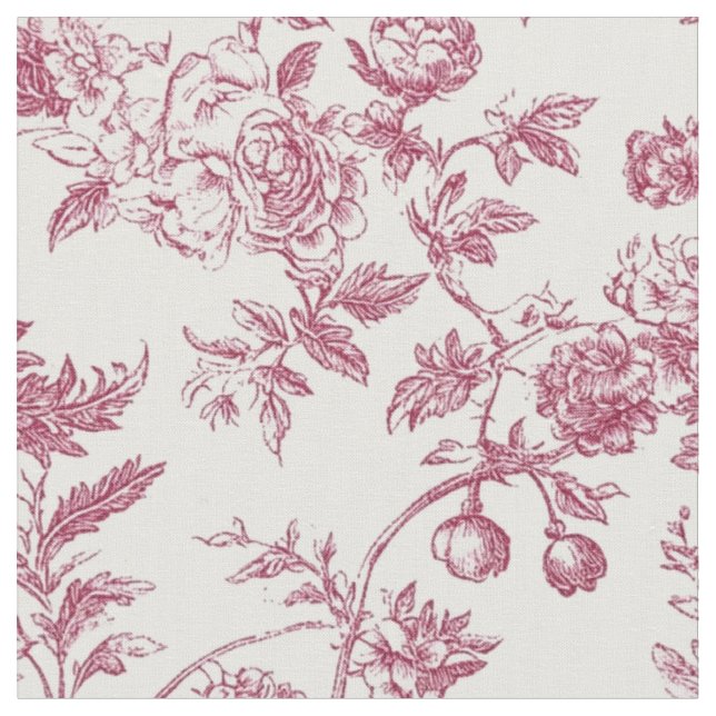 Tecido Toile Botânico Rosa Rosa (Detalhe)