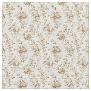 Tecido Toile de bege Suave com Rosas e Folhagem de Jardim