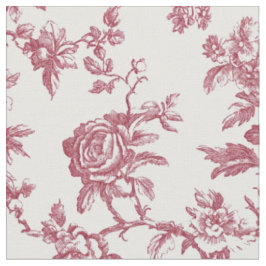 Tecido Toile de Galho de Rosa Rosa Vermelho