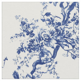 Tecido Toile de Galho Floral Azul Real