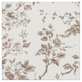 Tecido Toile de Vide Floral Marrom Suave