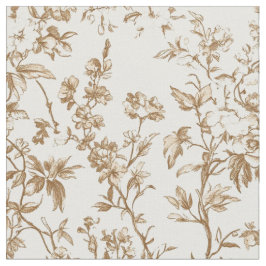 Tecido Toile de Videira Floral Bege Antigo