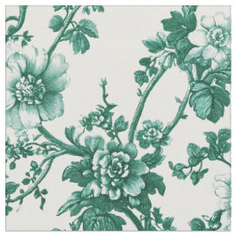 Tecido Toile de Videira Floral Esmeralda