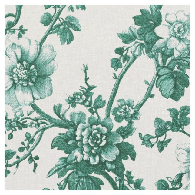Tecido Toile de Videira Floral Esmeralda (Detalhe)