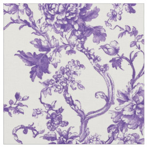 Tecido Toile de Videira Floral Roxa