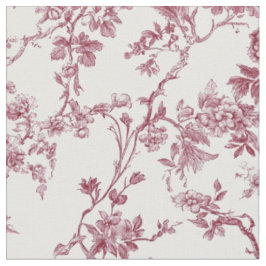 Tecido Toile Floral Rosa Vintage