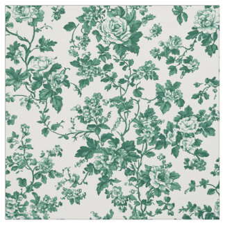 Tecido Toile Floral Verde Clássico
