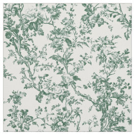 Tecido Toile Floral Verde Floresta