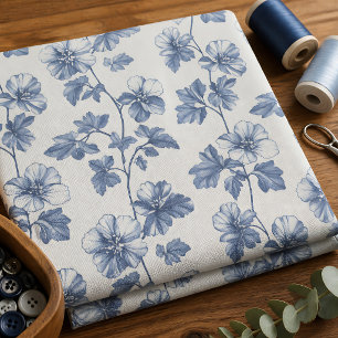 Tecido Toile Floral Vintage do Campo Francês