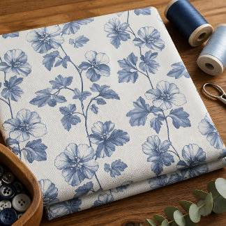 Tecido Toile Floral Vintage do Campo Francês
