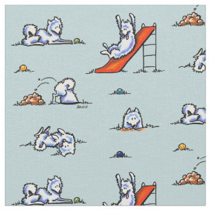 Tecido Toque dos Samoyeds do campo de jogos da cerceta