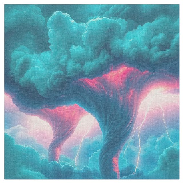 Tecido Tornadoes Storm Clouds Lightning (Detalhe)