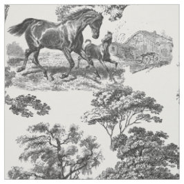 Tecido Torre de Cavalos Russos Brancos Elegantes