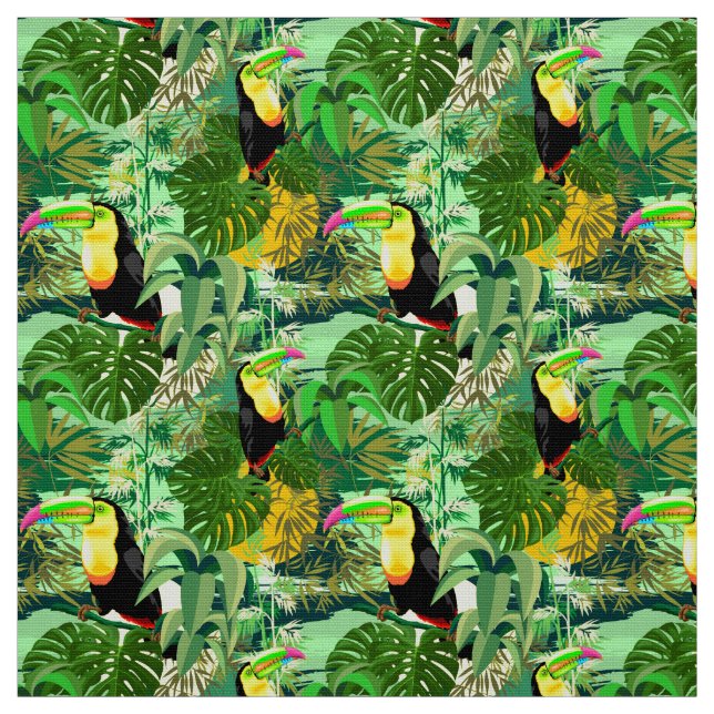 Tecido Toucan na floresta húmida verde de Amazónia (Modelo)