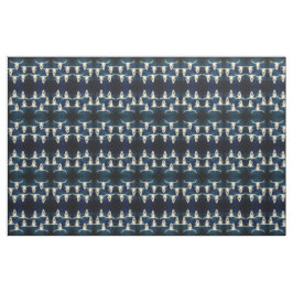 Tecido Touro Crânio Ocidental Azul Indigo Russo