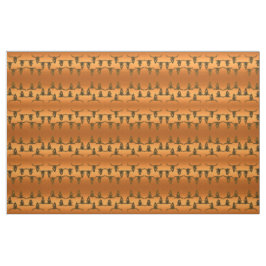 Tecido Touro Crânios Dourado Padrão Ocidental Russo
