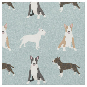 Tecido touro terrier cães azul claro