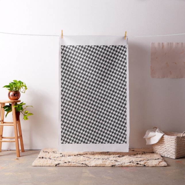 Tecido Traço branco preto Houndstooth Pied-de-Poule (In Situ)