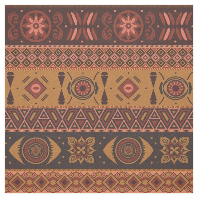 Tecido Traditional Terracotta Ethnic Tribal Boho Pattern (Modelo)