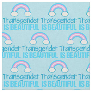 Tecido Transgênero é lindo Rainbow Blue Pink White