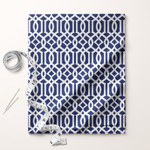 Tecido Treliça Azul Marinho Padrão Elegante