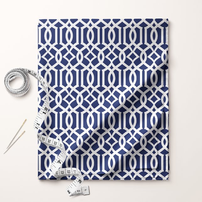 Tecido Treliça Azul Marinho Padrão Elegante (Criador carregado)