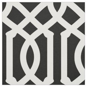 Tecido Trellis Preta e Branca Grande Escala