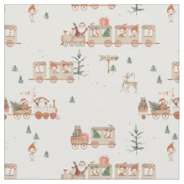 Tecido Trem polar - Elfos ajudantes do Papai Noel Feliz N