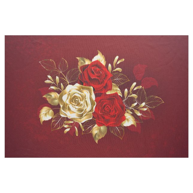 Tecido Três Rosas de joalharia (Jarda)