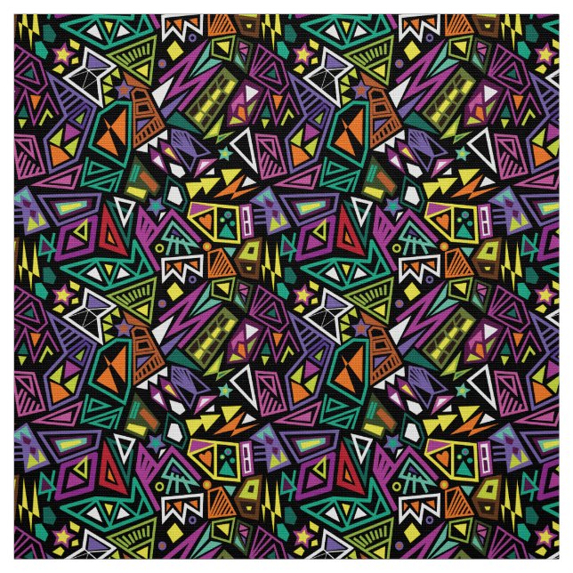 Tecido Triângulo pop art legal verde claro (Modelo)