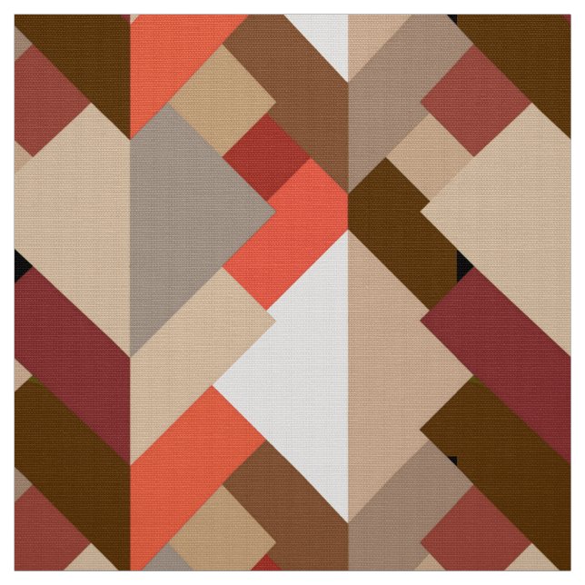 Tecido Triângulos Abstrato modernos, castanho, taupe e la (Modelo)