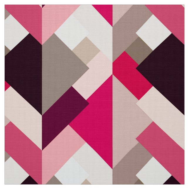 Tecido Triângulos abstratos modernos, cor-de-rosa fúcsia (Modelo)