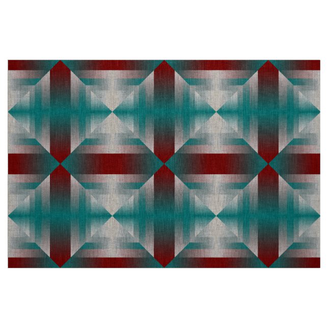 Tecido triângulos das cinzas de teal burgundy (Fat Quarter)
