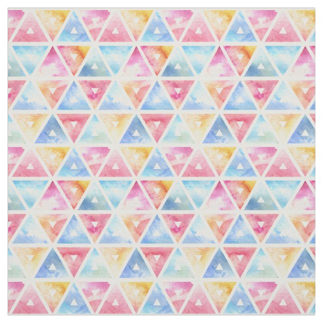 Tecido Triângulos de Cores Aquáticas Boêmicas (Modelo)