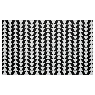 Tecido Triângulos de tinta - branco em preto