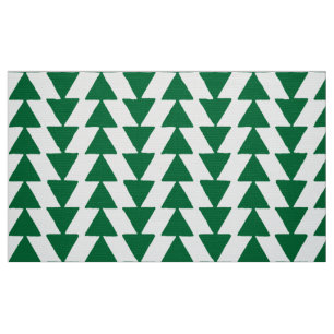 Tecido Triângulos de tinta - Floresta verde em branco