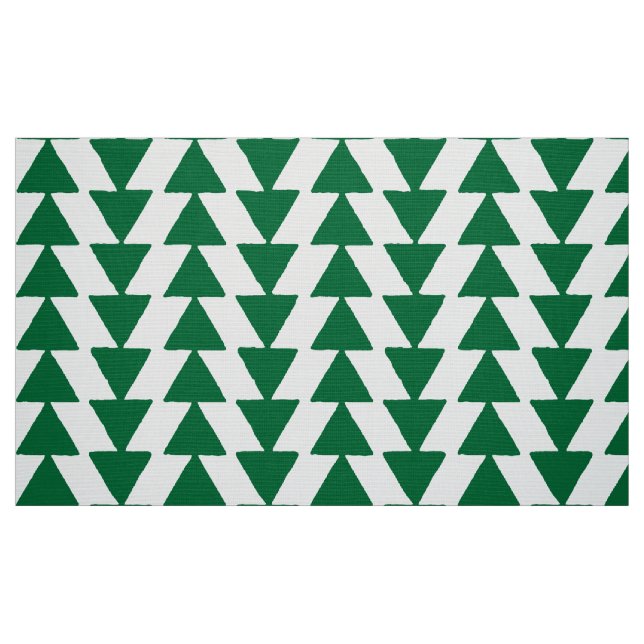 Tecido Triângulos de tinta - Floresta verde em branco (Fat Quarter)
