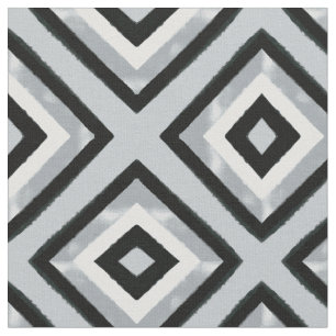 Tecido Triângulos de Traços de Pincel de Cinza Prateada
