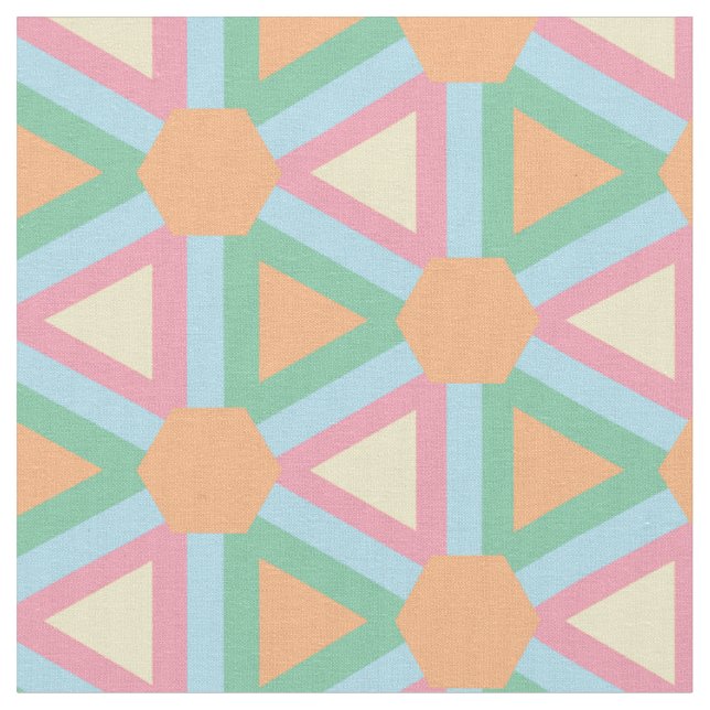 Tecido Triângulos Geométricos em paleta de cores Pastel (Detalhe)