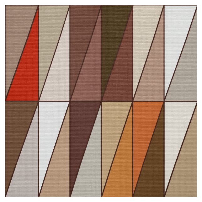 Tecido Triângulos geométricos modernos, bege, Brown, (Modelo)