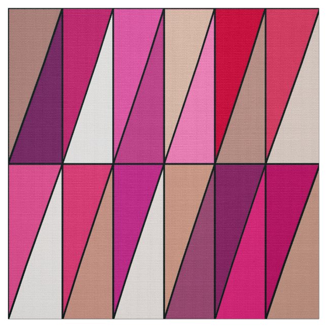 Tecido Triângulos Geométricos Modernos, Violeta, Rosa e b (Modelo)