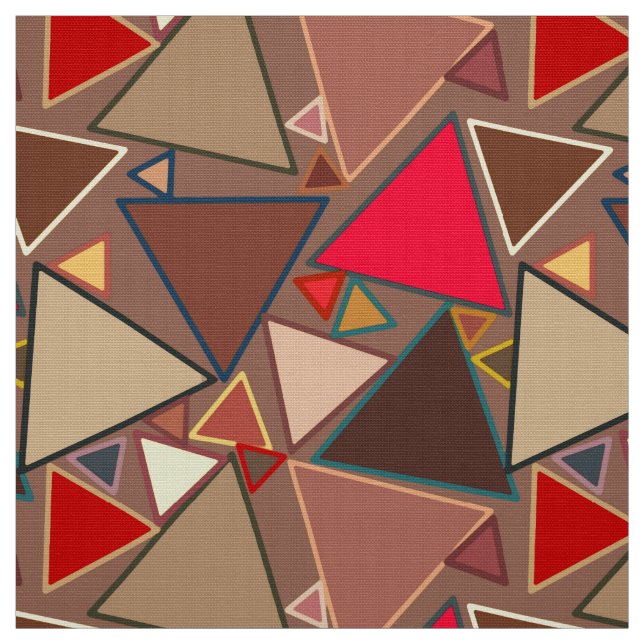 Tecido Triângulos modernos do meio século, Taupe, Brown, (Modelo)