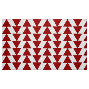Tecido Triângulos Retos - Vermelho Ruby em Branco