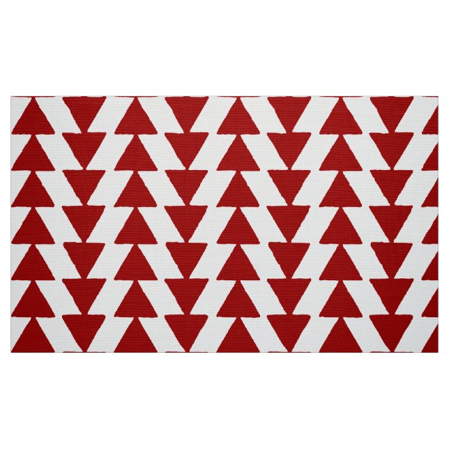 Tecido Triângulos Retos - Vermelho Ruby em Branco (Fat Quarter)