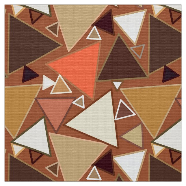 Tecido Triângulos, Tan, Brown e bege modernos do meio (Modelo)